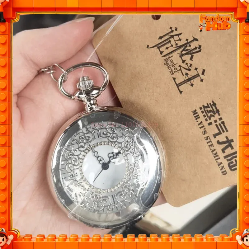 Accessories With Watch - Véritable montre de poche argentée du