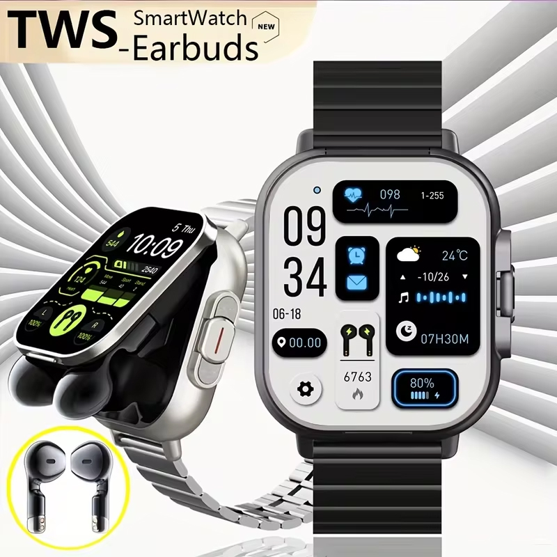 Montre connectée NFC TWS 2 en  - Smartwatch Headset avis et prix